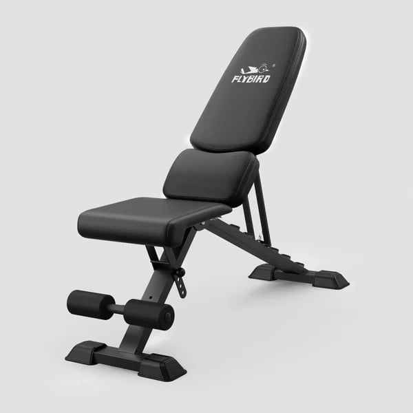 Svart justerbar träningsbänk för hemmagym från Flybird.